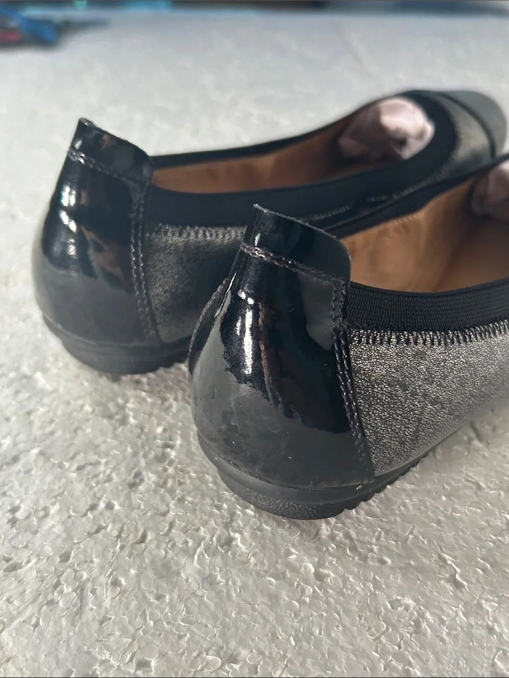 Josef Seibel SZ7-8 Metallic Silver Pippa Leather Ballet Flat Closet Staple Old $